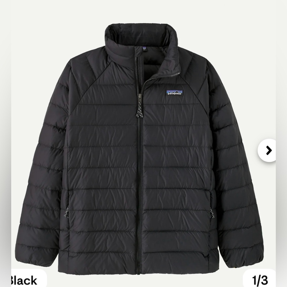 Patagonia Kids Black Quilted Puffer Jacket size 7-8